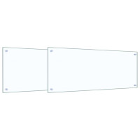 Produktbild för Köksskydd 2 pcs Transparent 100 x 40 cm härdat glas