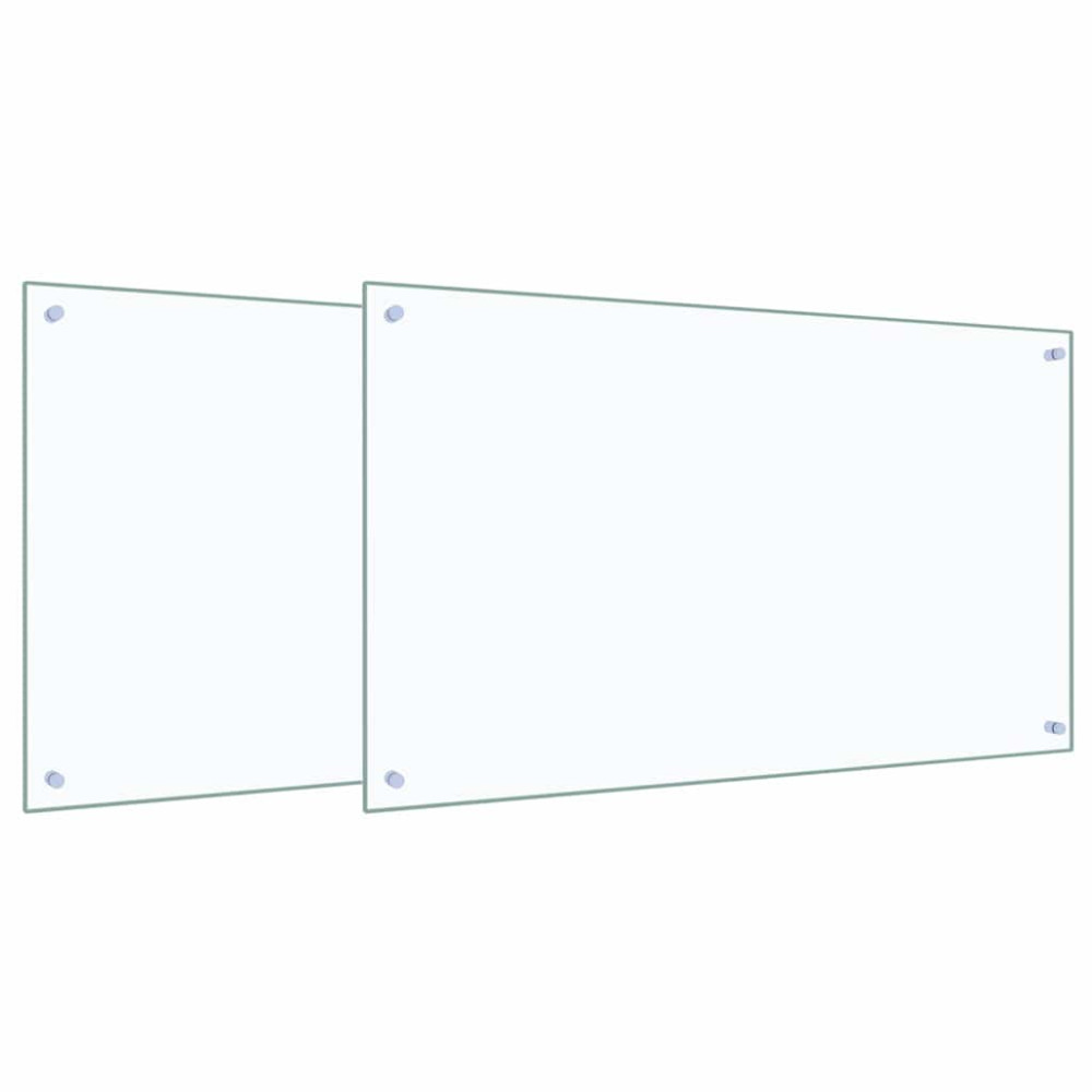 Produktbild för Köksskydd 2 pcs Transparent 100 x 60 cm härdat glas
