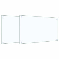 Produktbild för Köksskydd 2 pcs Transparent 100 x 60 cm härdat glas