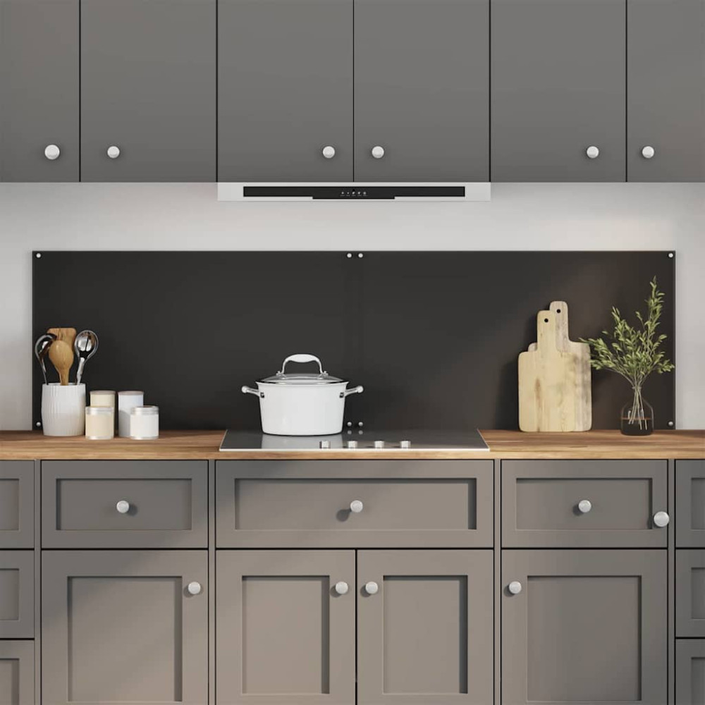 Produktbild för Köksskydd 2 pcs Svart 90 x 50 cm härdat glas