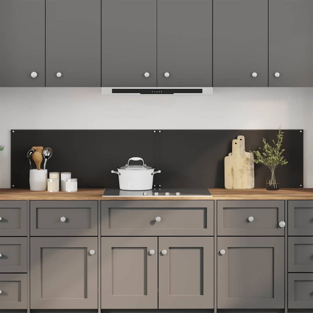 Produktbild för Köksskydd 2 pcs Svart 100 x 40 cm härdat glas