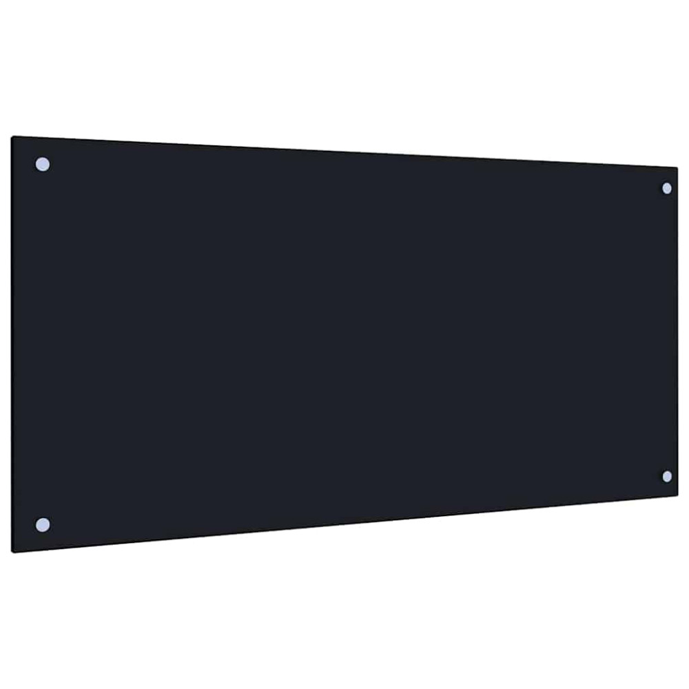 Produktbild för Köksskydd 2 pcs Svart 100 x 50 cm härdat glas