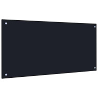 Produktbild för Köksskydd 2 pcs Svart 100 x 50 cm härdat glas
