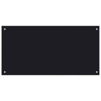 Produktbild för Köksskydd 2 pcs Svart 100 x 50 cm härdat glas