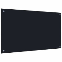 Produktbild för Köksskydd 2 pcs Svart 100 x 60 cm härdat glas