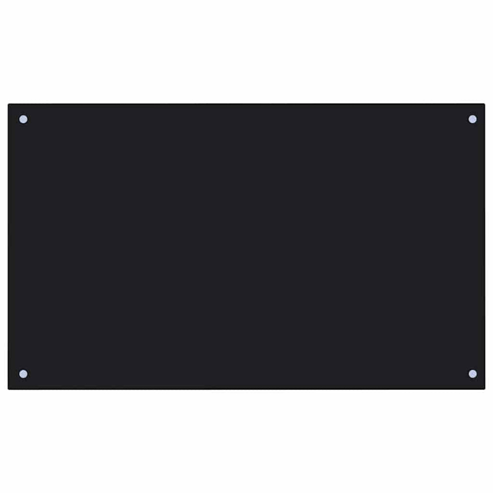 Produktbild för Köksskydd 2 pcs Svart 100 x 60 cm härdat glas