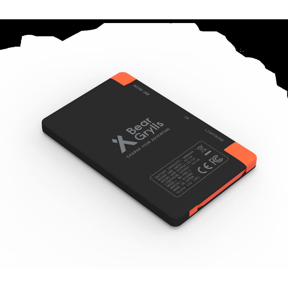Produktbild för Bear Grylls 3000mAh Power Bank with Built-in Lightning & Micro USB Cable