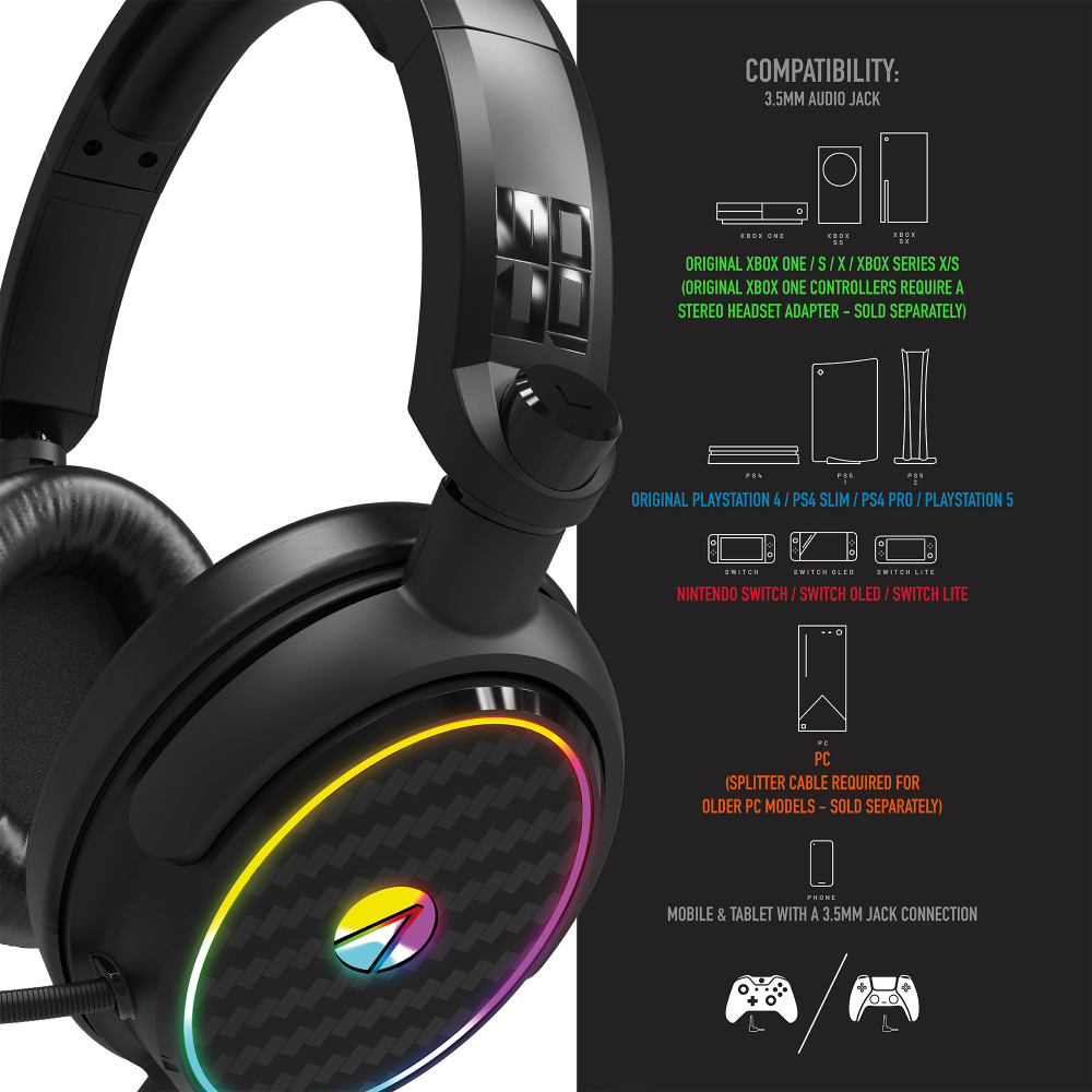 Produktbild för Stealth C6-100 Light Up Gaming Headset for  XBOX, PS4/PS5, Switch, PC