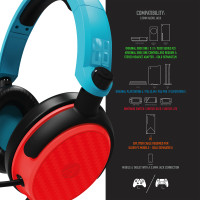Produktbild för Stealth C6-100 Gaming Headset for Switch, XBOX, PS4/PS5, PC - Neon Blue/Red