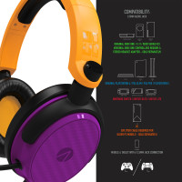 Produktbild för Stealth C6-100 Gaming Headset for Switch, XBOX, PS4/PS5, PC - Neon Orange/Purple