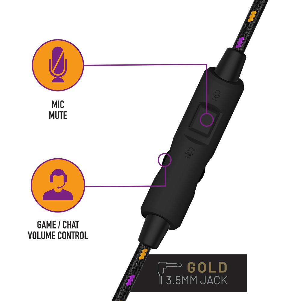 Produktbild för Stealth C6-100 Gaming Headset for Switch, XBOX, PS4/PS5, PC - Neon Orange/Purple
