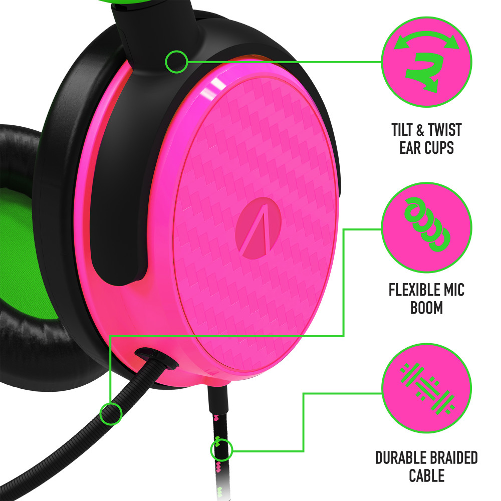 Produktbild för Stealth C6-100 Gaming Headset for Switch, XBOX, PS4/PS5, PC - Neon Green/Pink