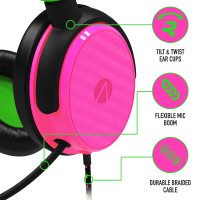Produktbild för Stealth C6-100 Gaming Headset for Switch, XBOX, PS4/PS5, PC - Neon Green/Pink