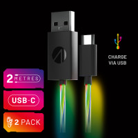 Produktbild för Stealth Light Up Charging Cables Multiformat - 2m Twin Pack