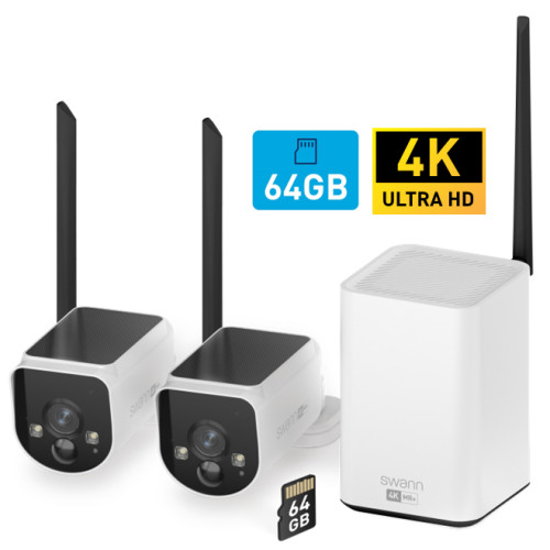 Swann Swann MaxRanger4K™ 2-Pack Trådlös Kamera Övervakningssystem inkl 64GB SD Card Hub
