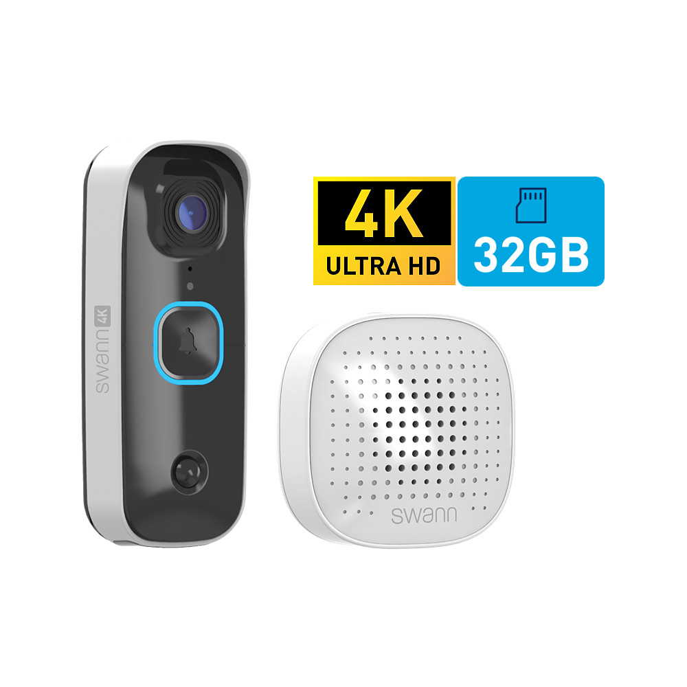 Produktbild för Swann Buddy4K Videodörrklocka med SwannShield AI röstassistent