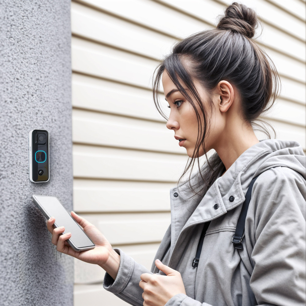 Produktbild för Swann Buddy4K Videodörrklocka med SwannShield AI röstassistent
