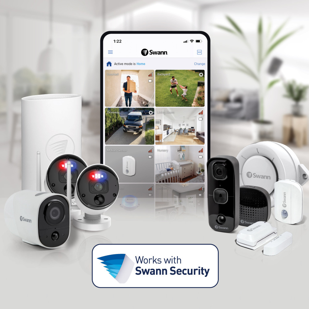 Produktbild för Swann Buddy4K Videodörrklocka med SwannShield AI röstassistent