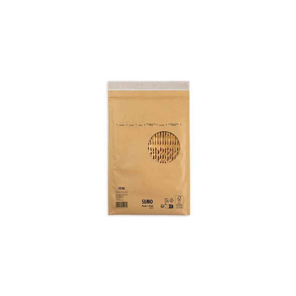 Produktbild för Påse vadderad SUMO 225x340mm brun 100/fp