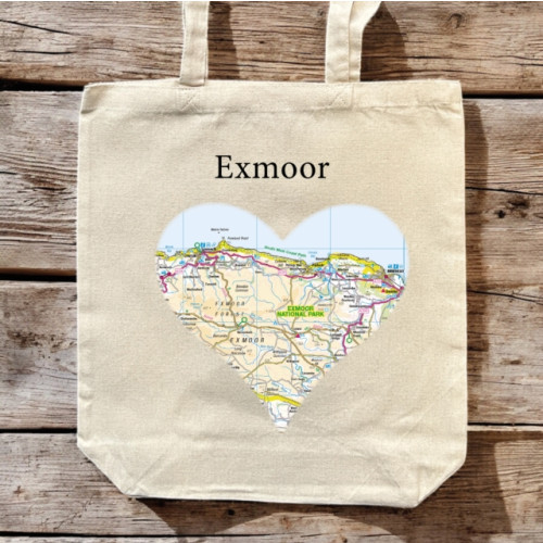 The Sugar Shed OS Map Premium Canvas Tote Bag - Exmoor National Park