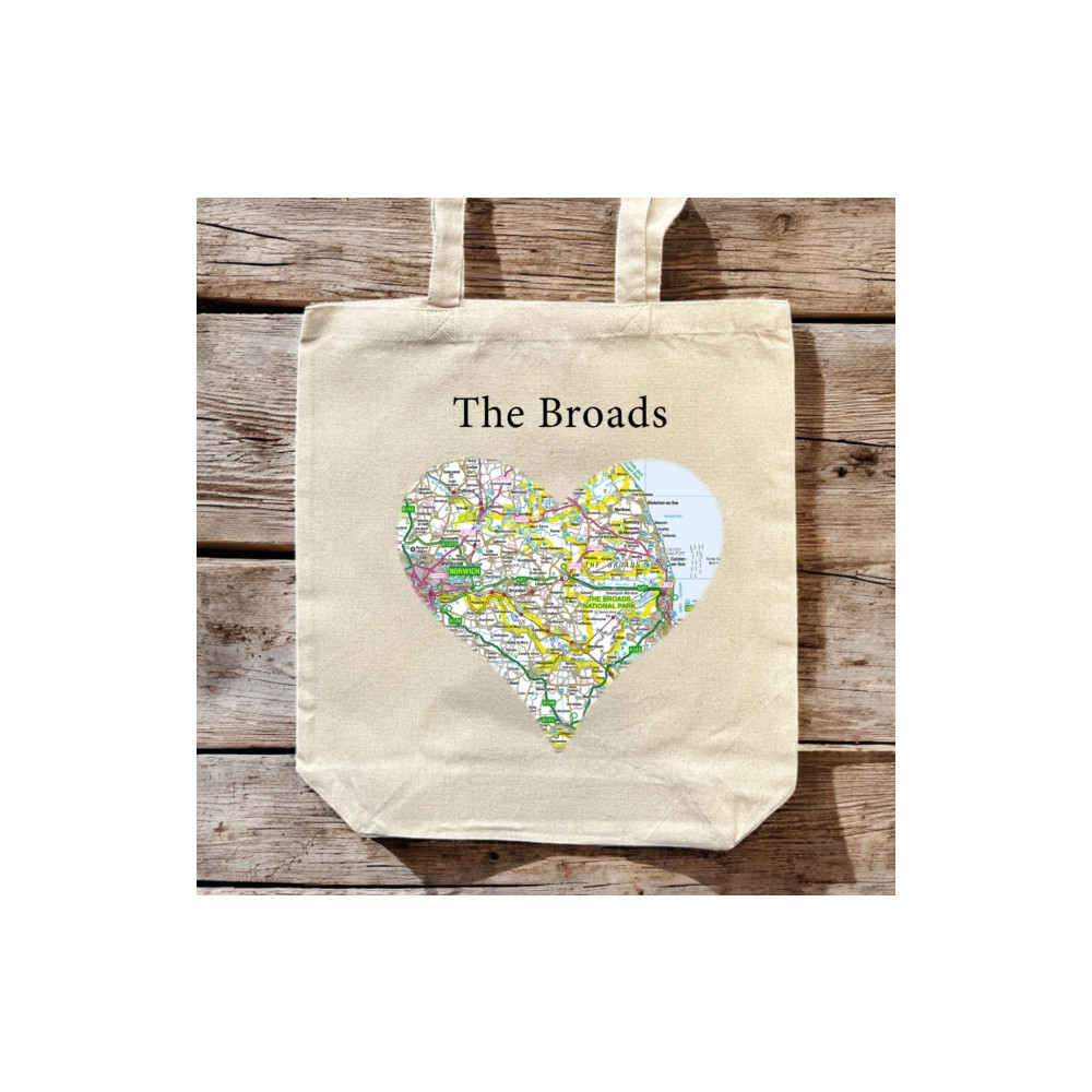 Produktbild för OS Map Premium Canvas Tote Bag - The Broads