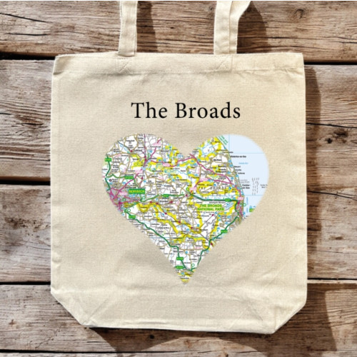 The Sugar Shed OS Map Premium Canvas Tote Bag - The Broads