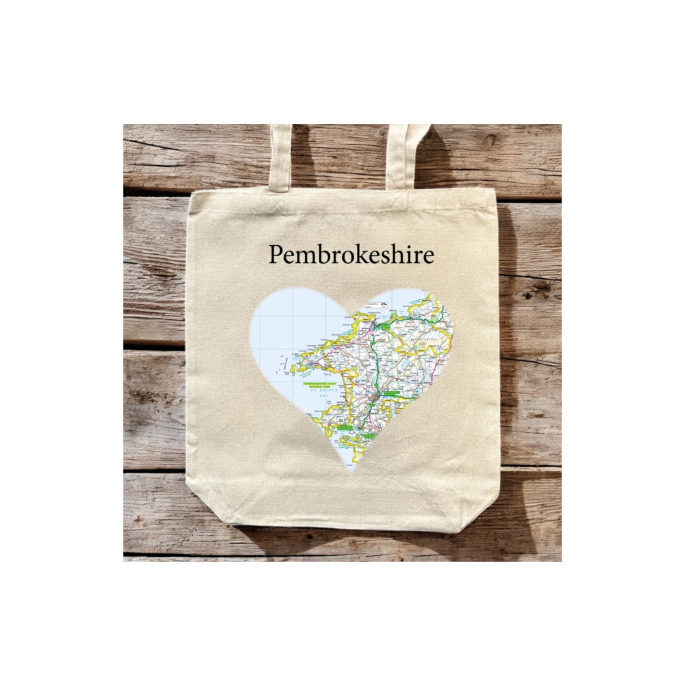 Produktbild för OS Map Premium Canvas Tote Bag - Pembrokeshire Coast National Park