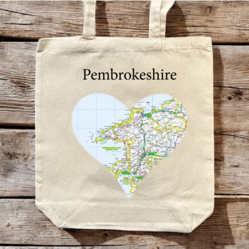 The Sugar Shed OS Map Premium Canvas Tote Bag - Pembrokeshire Coast National Park