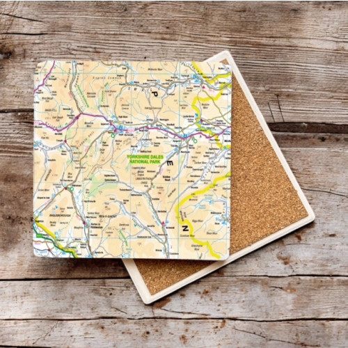 The Sugar Shed OS Map Ceramic Single Coaster - Yorkshire Dales National Park