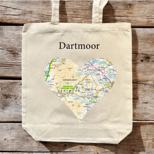 The Sugar Shed OS Map Premium Canvas Tote Bag - Dartmoor National Park