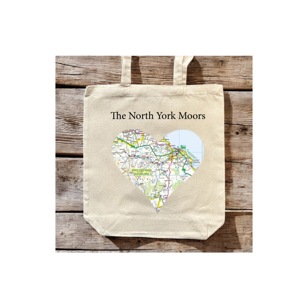Produktbild för OS Map Premium Canvas Tote Bag - North York Moors National Park