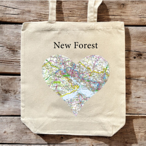 The Sugar Shed OS Map Premium Canvas Tote Bag - New Forest National Park