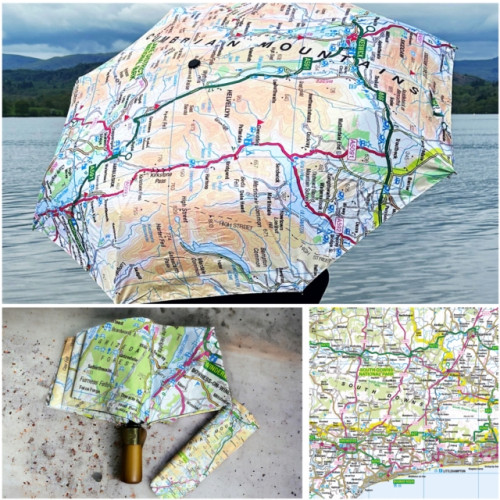 The Sugar Shed OS Map Premium Umbrella - South Downs National Park