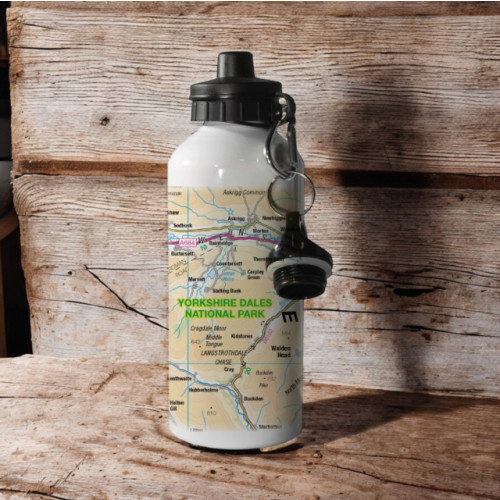 The Sugar Shed OS Map 600ml Metal Water Bottle - Yorkshire Dales National Park