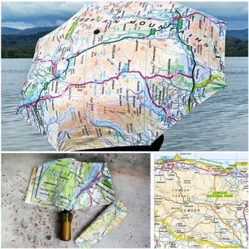 The Sugar Shed OS Map Premium Umbrella - Exmoor National Park