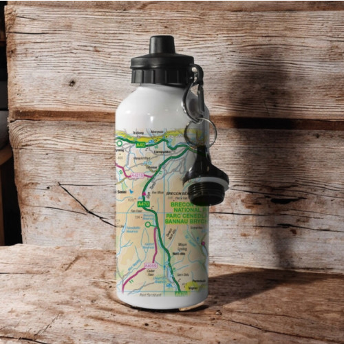 The Sugar Shed OS Map 600ml Metal Water Bottle - Brecon Beacons National Park