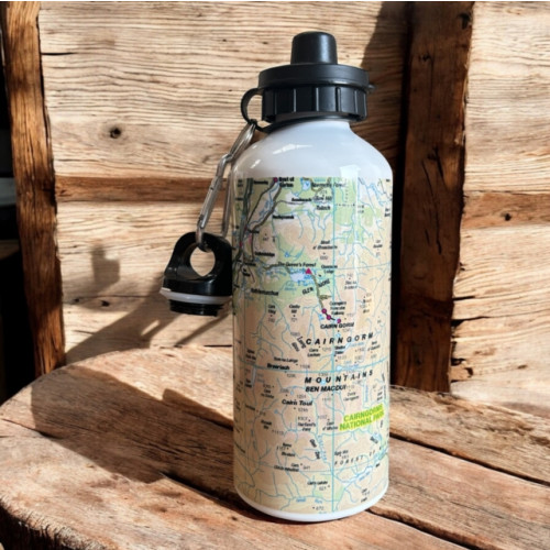 The Sugar Shed OS Map 600ml Metal Water Bottle - Cairngorms National Park