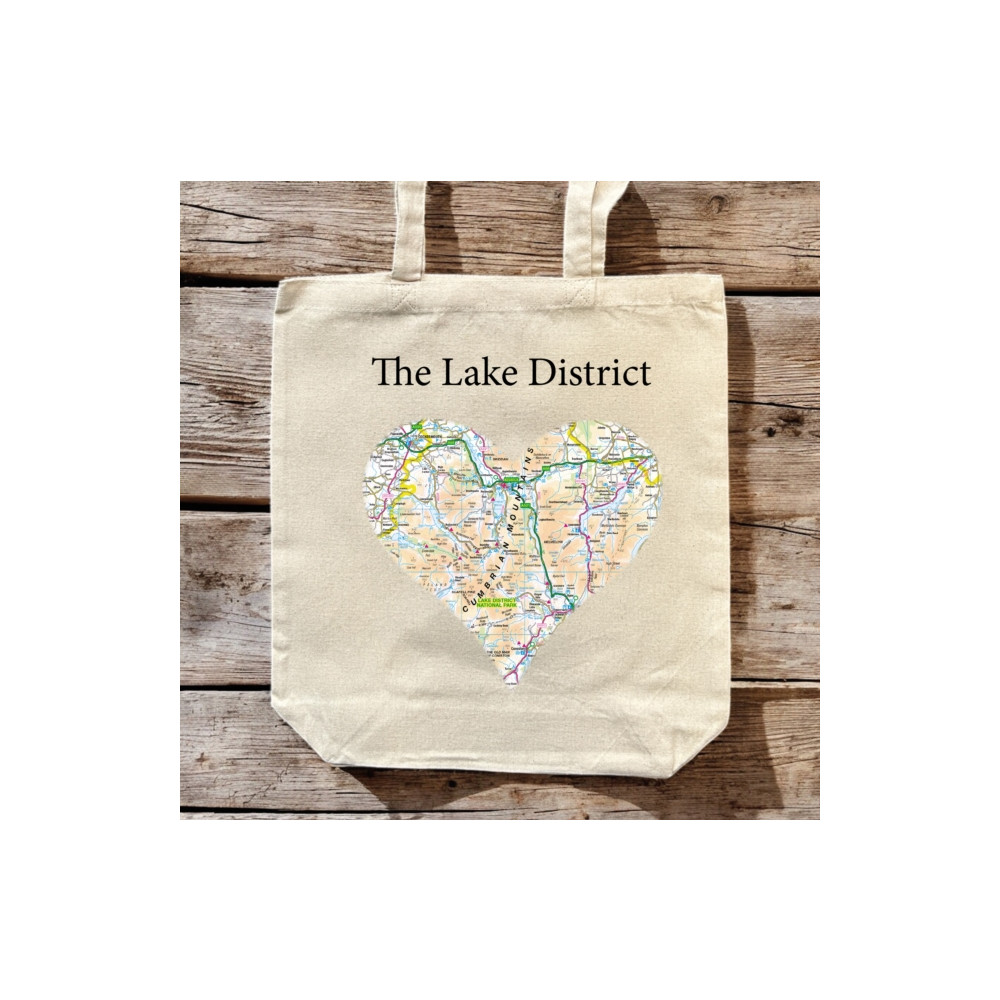 Produktbild för OS Map Premium Canvas Tote Bag - Lake District National Park