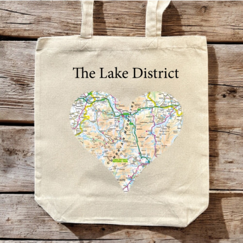 The Sugar Shed OS Map Premium Canvas Tote Bag - Lake District National Park