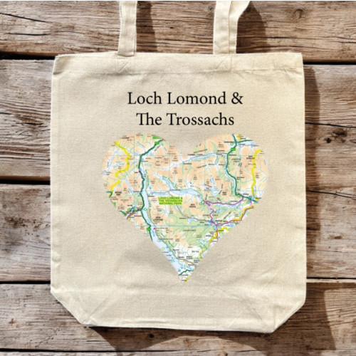The Sugar Shed OS Map Premium Canvas Tote Bag - Loch Lomond and The Trossachs National Park
