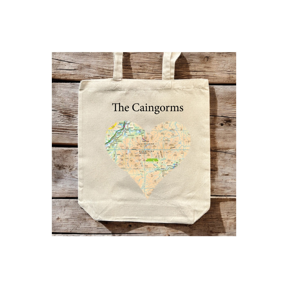 Produktbild för OS Map Premium Canvas Tote Bag - Cairngorms National Park