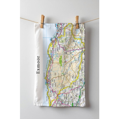 OS Map Tea-towel - Exmoor National Park, The Sugar Shed English Book