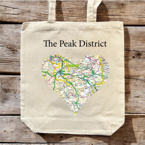The Sugar Shed OS Map Premium Canvas Tote Bag - Peak District National Park