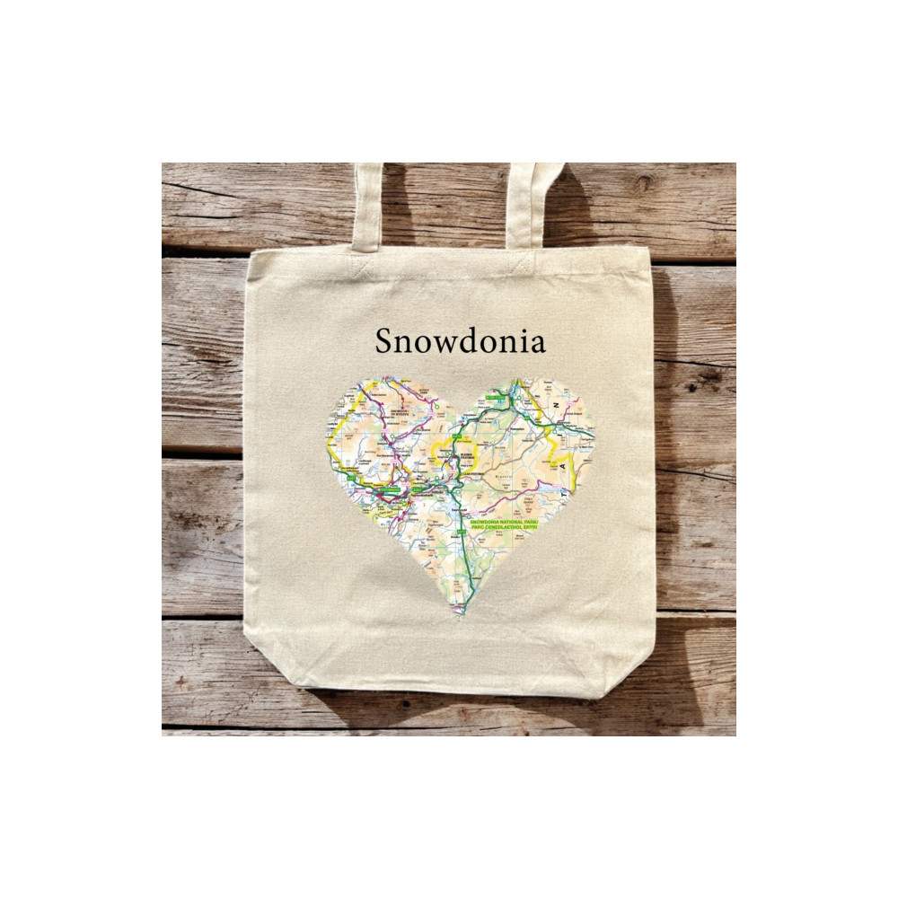 Produktbild för OS Map Premium Canvas Tote Bag - Snowdonia National Park