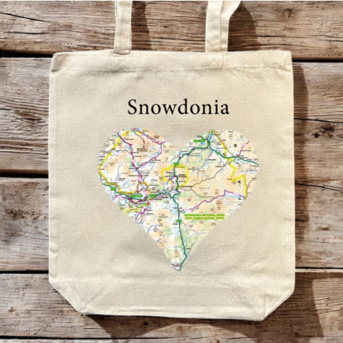 The Sugar Shed OS Map Premium Canvas Tote Bag - Snowdonia National Park