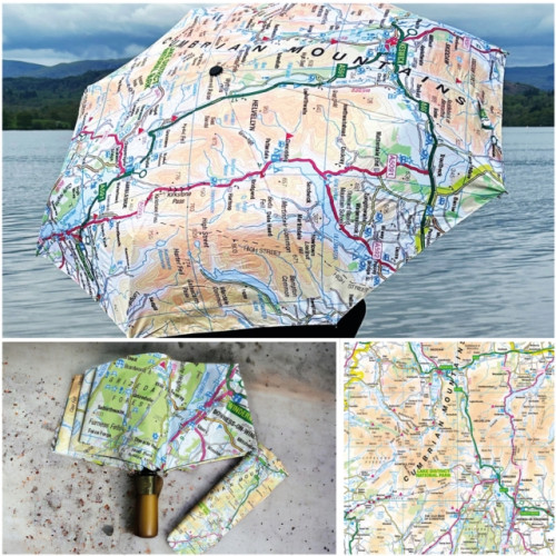 The Sugar Shed OS Map Premium Umbrella - Lake District National Park