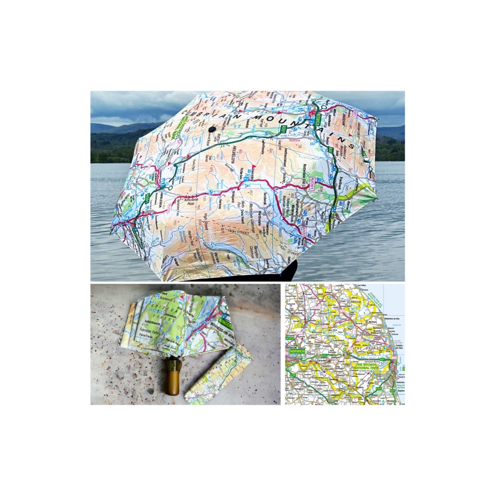 Produktbild för OS Map Premium Umbrella - The Broads