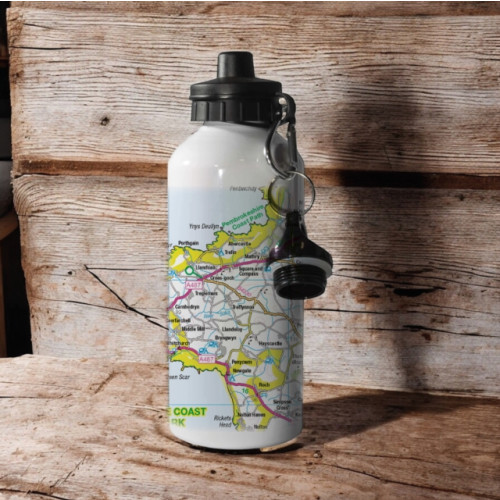 The Sugar Shed OS Map 600ml Metal Water Bottle - Pembrokeshire Coast National Park