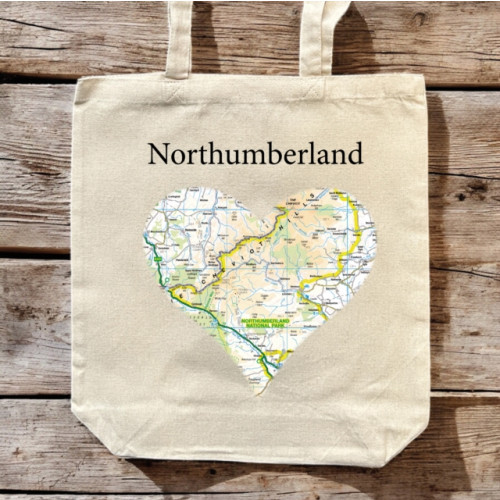 The Sugar Shed OS Map Premium Canvas Tote Bag - Northumberland National Park