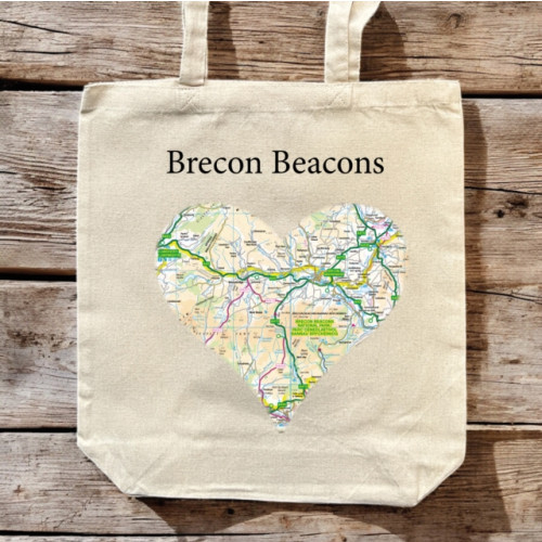 The Sugar Shed OS Map Premium Canvas Tote Bag - Brecon Beacons National Park